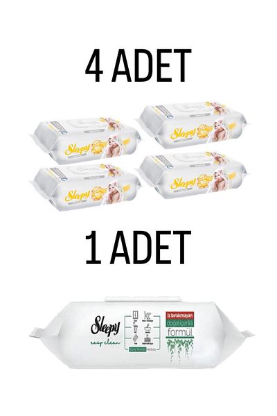 Sleepy Sensitive Wet Towel 4x90 360 Sheets-Sleepy Easy Clean 100 Pieces SURFACE TOWEL 1 PIECE