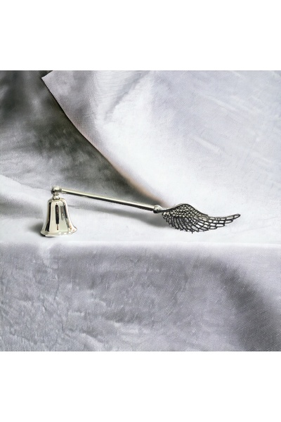 Mercan Tasarım Atölyesi Uzun Melek Kanatlı Mum Söndürücü-gümüş
