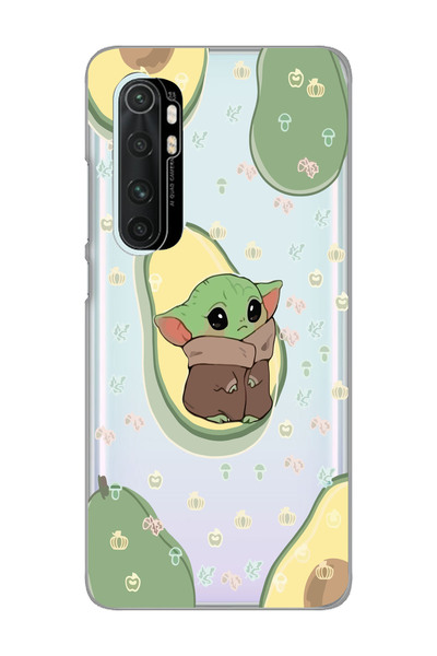 Magic Ring Xiaomi Mi Note 10 Lite Uyumlu Baby Yoda Desenli Şeffaf Telefon Kılıfı