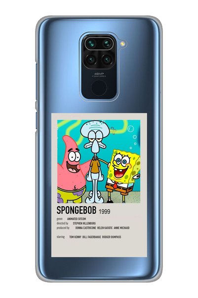 Magic Ring حافظة هاتف شفافة متوافقة مع Xiaomi Redmi Note 9 مع نمط ملصق سبونج ...