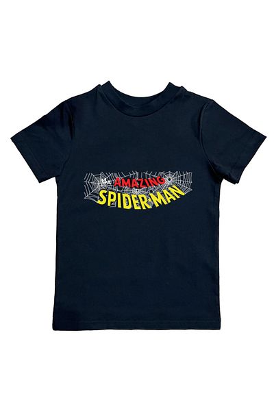 SPIDERMAN лятна детска тениска от памучен пениран плат с щампа на човек паяк