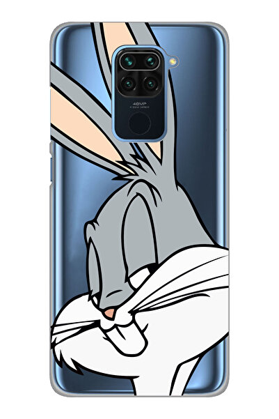 Magic Ring Xiaomi Redmi Note 9 Uyumlu Bugs Bunny Desenli Şeffaf Telefon Kılıfı