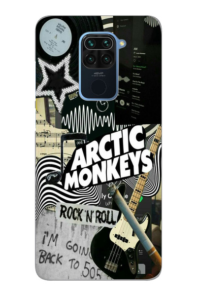 Magic Ring Xiaomi Redmi Note 9 Uyumlu Arctic Monkeys Kolaj Desenli Şeffaf Tel...