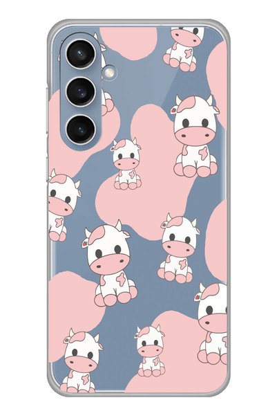Magic Ring Samsung Galaxy S23 FE Compatible Cow Pattern Transparent Phone Case