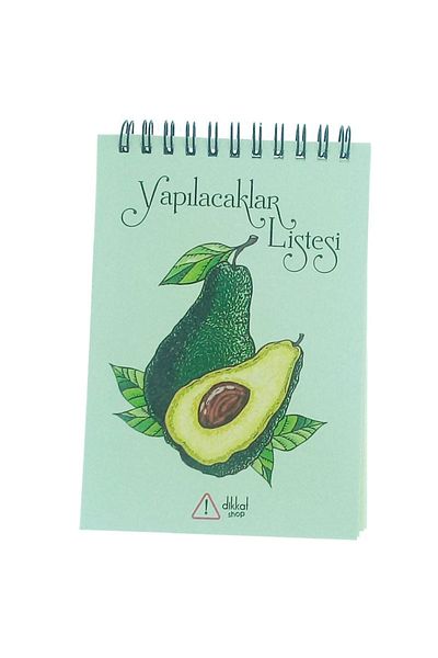 Dikkat Ajans To Do List Notebook (64 PAGES) Avocado Patterned 2 Pieces