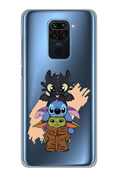 Magic Ring Xiaomi Redmi Note 9 Uyumlu Sevimli Baby Yoda ve Stitch Desenli Şef...