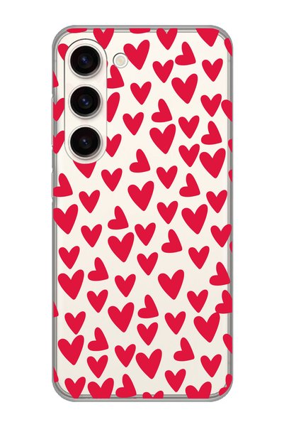 Magic Ring Samsung Galaxy S23 Compatible Heart Pattern Transparent Phone Case