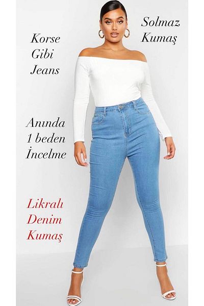 sinembutik Sinemstyle Plus Size Lycra Light Blue Recovery Jeans