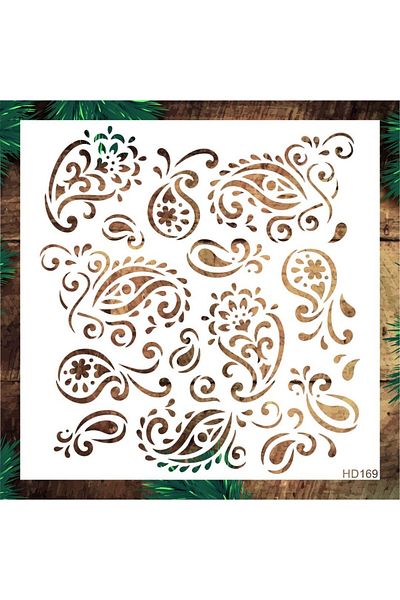 STENCİLTASARIM Stencil Design Hd169 Wall Wooden Glass Painting Pattern