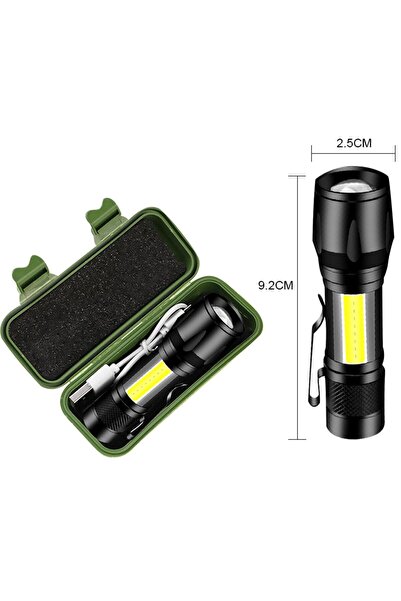 teknotrust Usb Şarj Edilebilir Led Lamba El Feneri Küçük Taşınabilir Uzun Men...