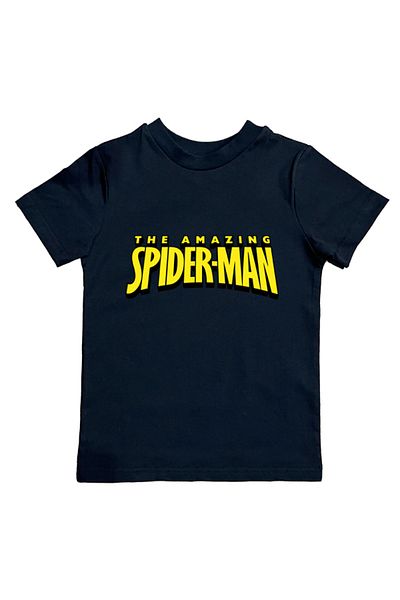 SPIDERMAN лятна детска тениска от памучен пениран плат с щампа на човек паяк