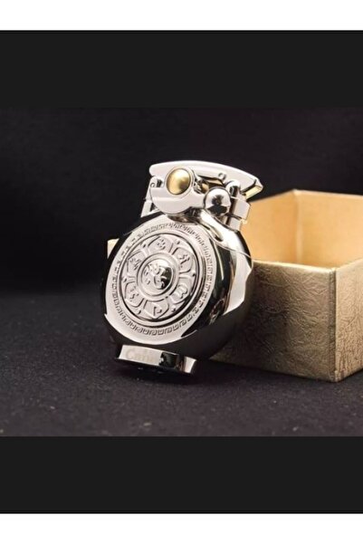 KdrElektronik Döner Tabla benzinli Çakmak Otomatik Ateşleme Rocker Metal Çakmak sitres çarklı