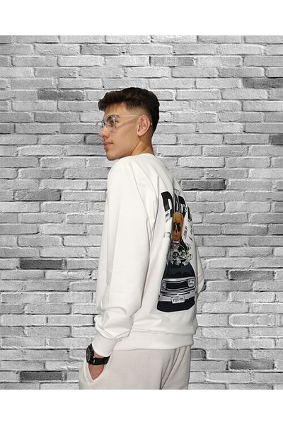 Gölge Store Teddy Back Printed Slimfit Unisex Sweatshirt