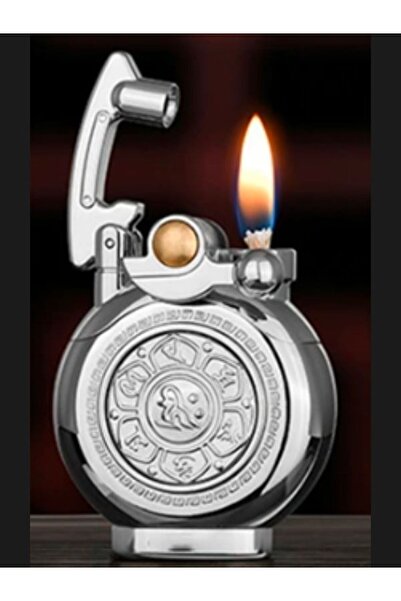 KdrElektronik Döner Tabla benzinli Çakmak Otomatik Ateşleme Rocker Metal Çakmak sitres çarklı