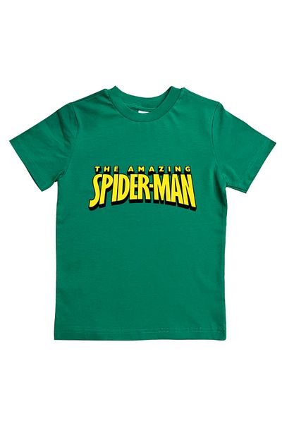 SPIDERMAN лятна детска тениска от памучен пениран плат с щампа на човек паяк