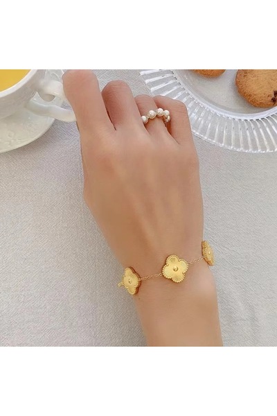 Vogue Çelik Kadın Kararmaz 5 Yonca Bileklik