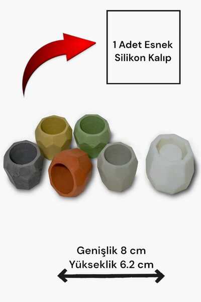 Milinza Beton Saksı Silikon Kalıbı, Beton Harcı, Taş Tozu , Alçı Döküm Kalıbı