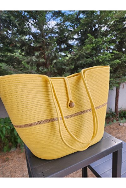 Yektayla El Yapımı plaj çantası, omuz çantası ,hasır çanta