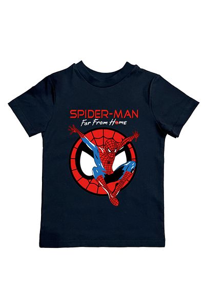 SPIDERMAN лятна детска тениска от памучен пениран плат с щампа на човек паяк