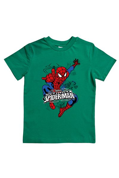 SPIDERMAN лятна детска тениска от памучен пениран плат с щампа на човек паяк