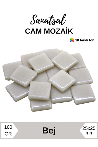 Sanatsal Mozaik Sanatsal Cam Mozaik Taşı (25x25mm 100gr)