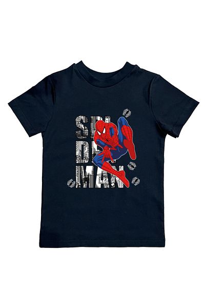 SPIDERMAN лятна детска тениска от памучен пениран плат с щампа на човек паяк