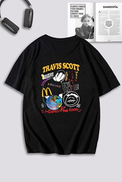 macklin تي شيرت كبير الحجم مطبوع للجنسين للنساء والرجال من ترافيس سكوت هايست ...