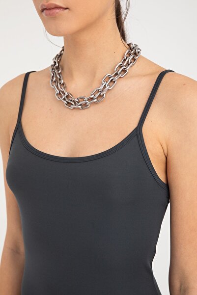 SHEISMONO Soft Touch Rope Strap Dress Smoked