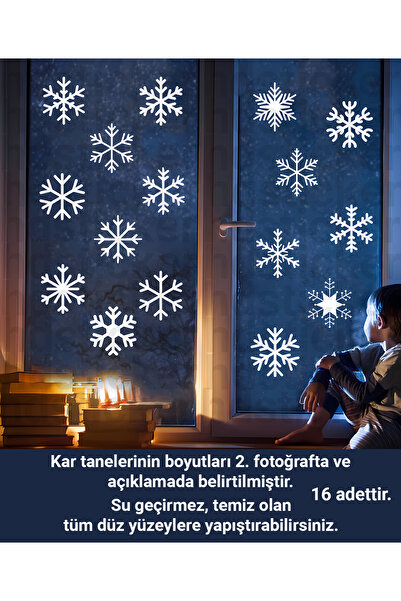 hdsticker Kar Taneleri Yılbaşı Yeni Yıl Temalı Sticker Seti Etiket Tüm Düz Yü...