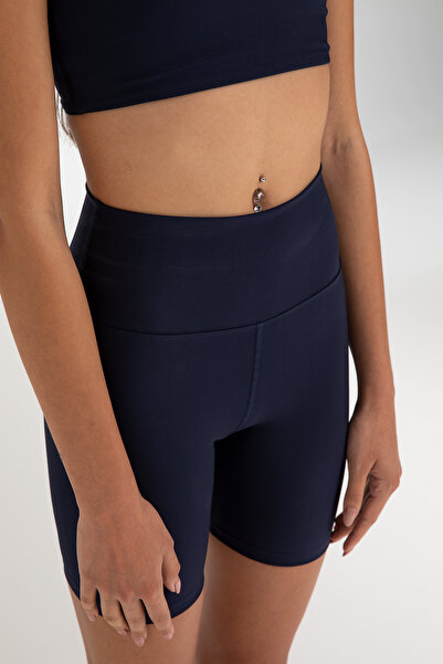 SHEISMONO High Waist Biker Tights Navy Blue