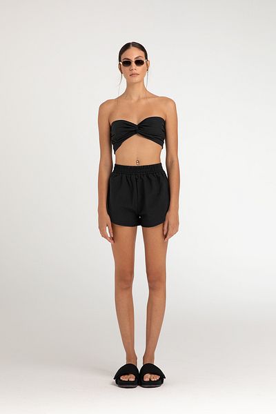 SHEISMONO Maia Linen Shorts Black