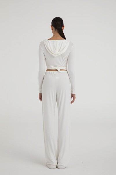 SHEISMONO Ultra Soft Bağcıklı Pantolon Ekru