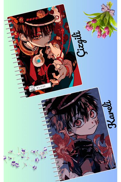 animeandyourworld Toilet bound hanako kun notebook set 2 pcs A4 size 21*30 striped + checked 60 syf