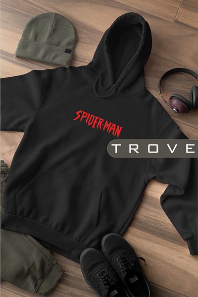 ZEMLİYA Unisex Women Men Spider Front Back Back Printed Marvel Hooded Hoodie 100 Cotton Design Sweatshirt