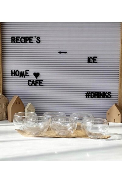 KÜÇÜK EW 6-Piece Double Walled Mini Sauce Bowl, Dragee, Turkish Delight, Snack Bowl