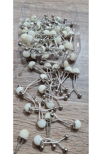 Melodi Scarf Jewelled Scarf Shawl Clip 6 Pieces White