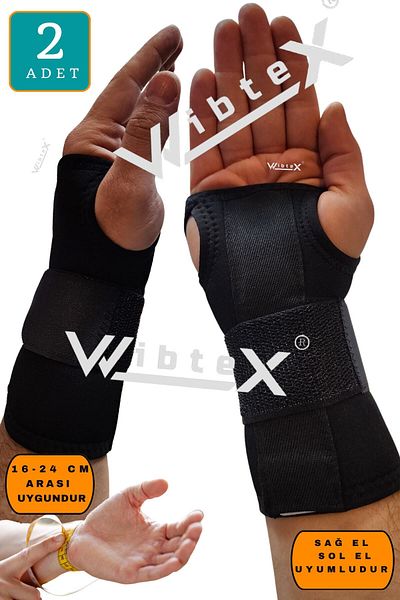 medikalcin Double Hand Wrist Brace (BLACK COLOR) (1 PIECE RIGHT-1 PIECE LEFT)