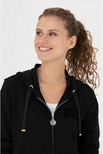 U.S. Polo Assn. BAZA. Polo Assn. Cămașă neagră pentru femei, cu croiala obișnuită G082SZ082.000.1701202.VR046 TEKSPOR