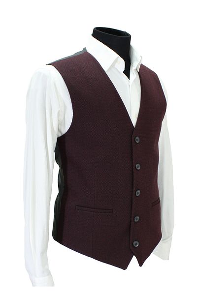 MENTOR REGALO MEN'S VEST V-NECK Claret Red FISHBACK 50602