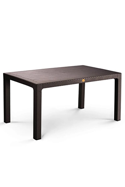 nar sokağı Camsız 90x150 cm Rattan Bahçe Balkon Masası