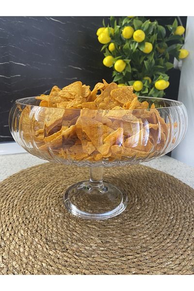 Multiamo Glass Footed Fruit Bowl Serving Plate Multi-Purpose Presentation Bowl