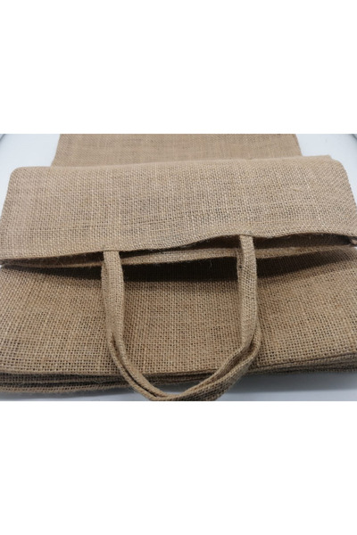 İSTANBUL SANDALET 1 Adet 35x40 Cm Alışveriş Pazar Torbası Doğal Jut Torba Fuar Promosyon Katalog Çanta