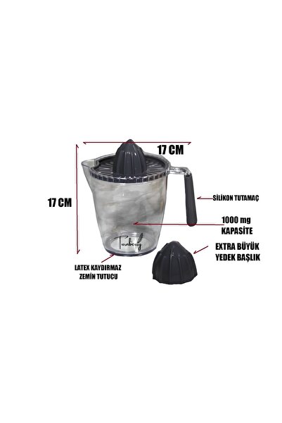 Turnberry 1 Liter Transparent Ml Measuring Citrus Juicer with White Handle