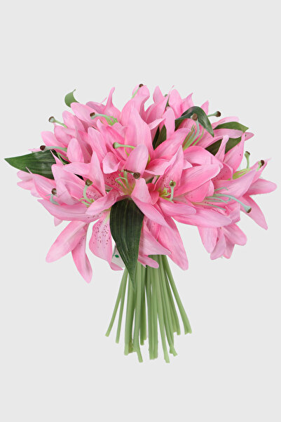 Yapay Çiçek Deposu باقة زنابق فاخرة من Cipsolu مكونة من 20 قطعة باللون الوردي