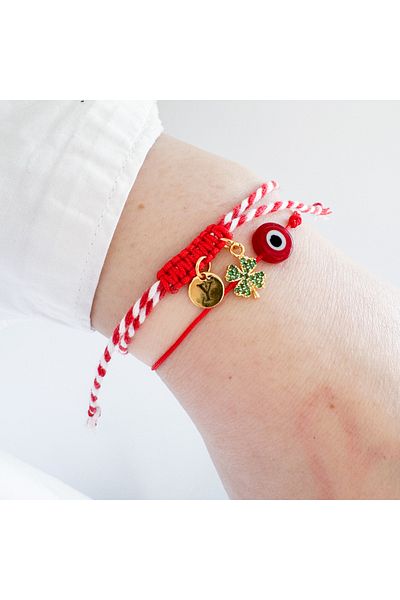 CHARMLUCKY Green clover marteniçka charm bracelet