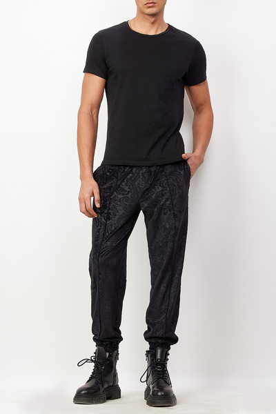 Dear Deer Siyah Etnik Soft Velvet Pantolon