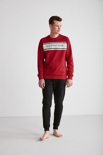 U.S. Polo Assn. US POLO LICENCE CREWNECK 100% ΒΑΜΒΑΚΙ ΑΝΔΡΙΚΗ ΣΤΟΛΗ ΠΙΤΖΑΜΑΣ 18717