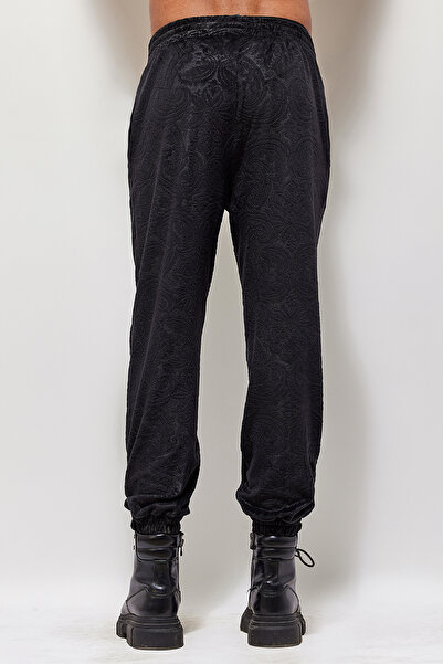 Dear Deer Siyah Etnik Soft Velvet Pantolon