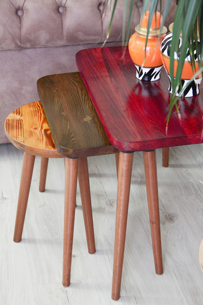 OLİDYA Zigon Sehpa 3’lü Servis Sehpası Orta Sehpa Yan Sehpa