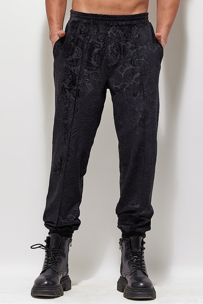 Dear Deer Siyah Etnik Soft Velvet Pantolon